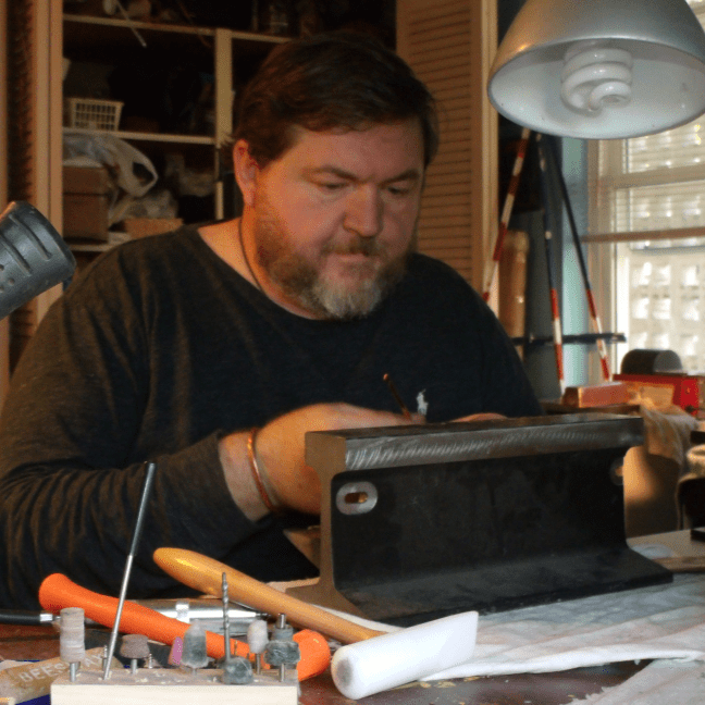 Greg wearing the Original Ross Cuff by Cherokee Copper