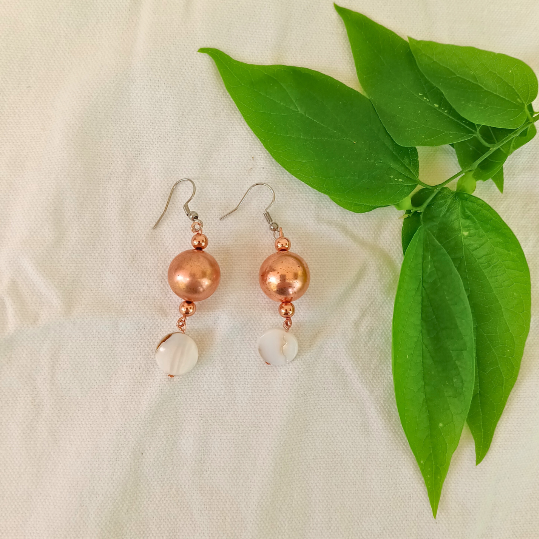 Shell and Copper Earrings