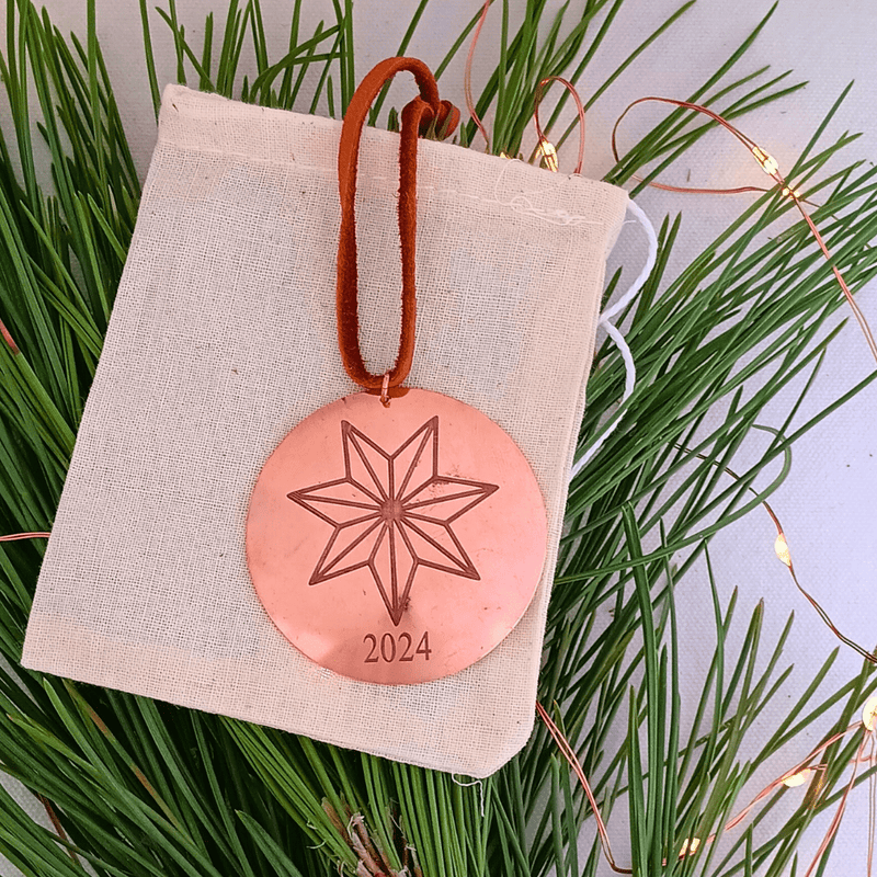 2024 Copper Star Ornament in Bag