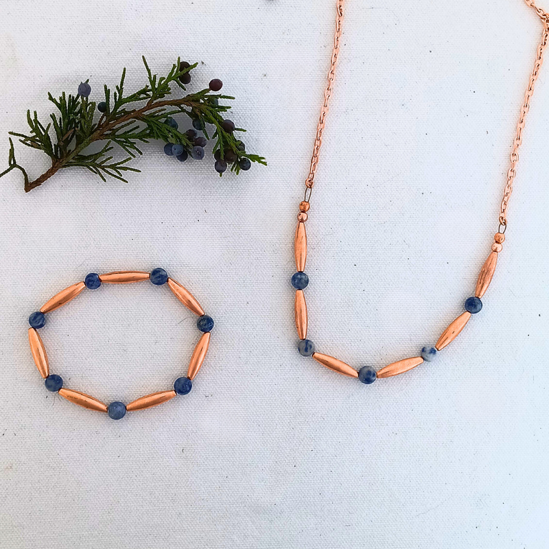 Cedar Berries Unalii Copper Bracelet in Sodalite- Limited Edition