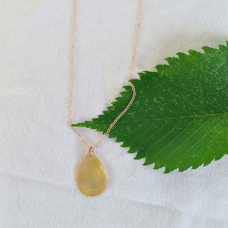 Yellow Teardrop Necklace