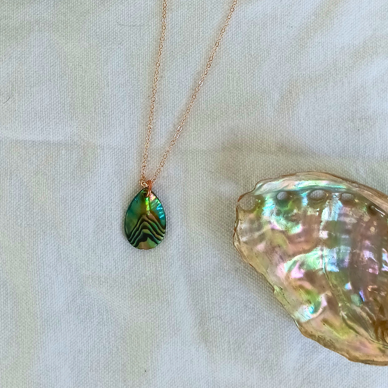 Mingo Tear Drop Abalone Necklace