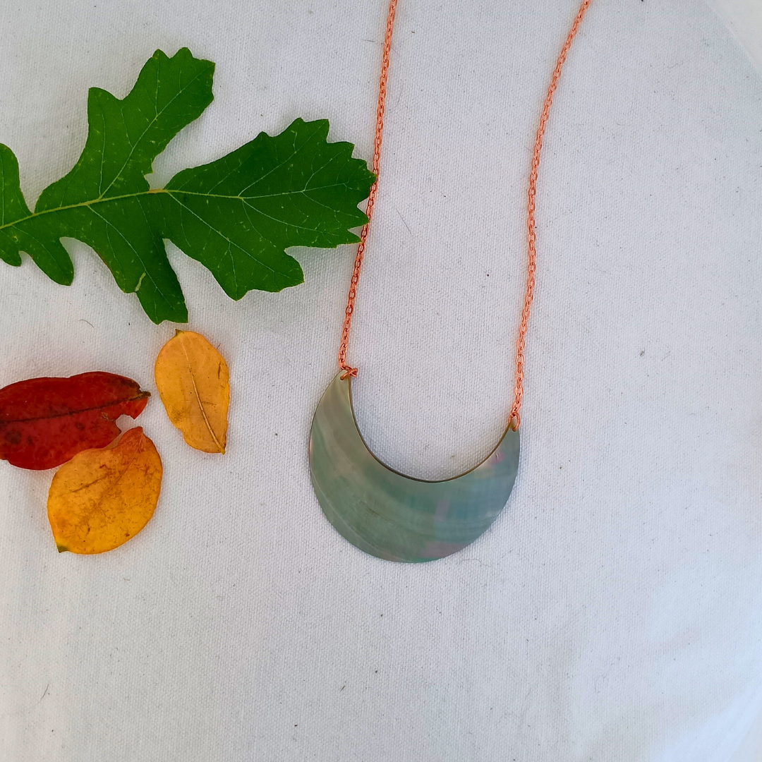 black shell gorget by Cherokee copper