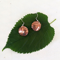 Cherokee Pottery Design Copper Earrings