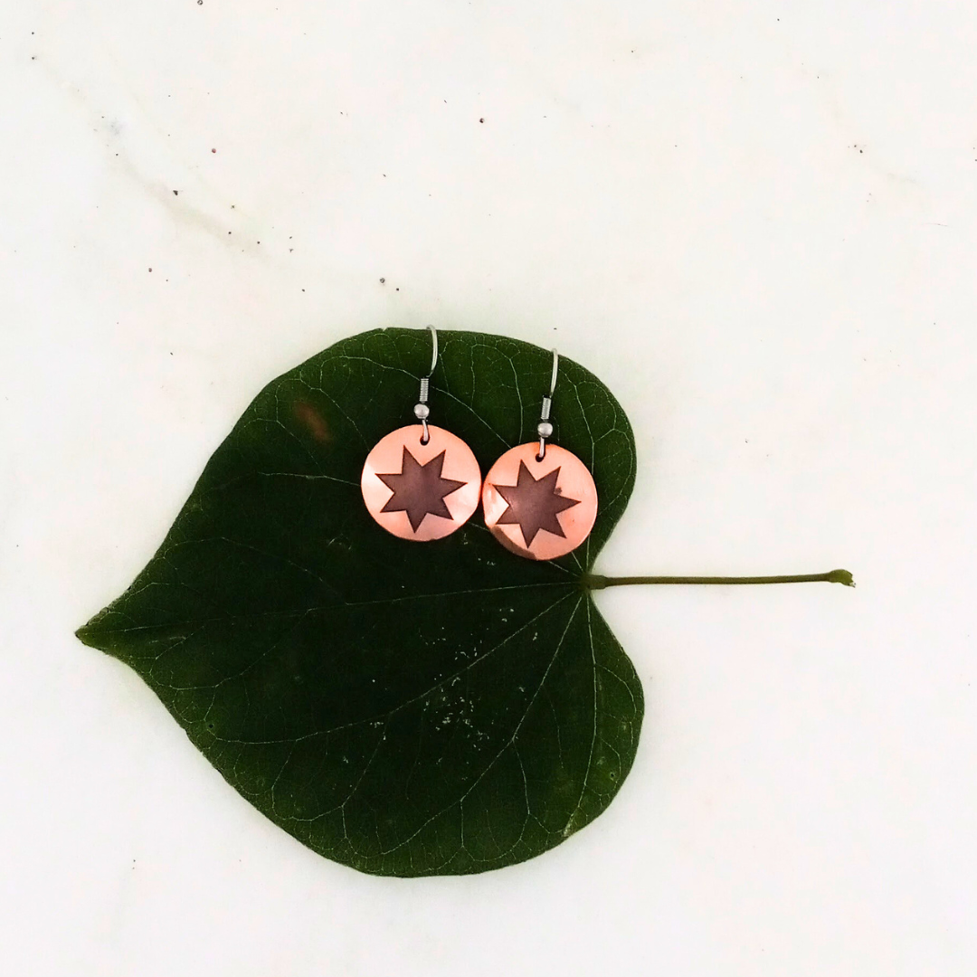 Classic Cherokee Star Copper Earrings