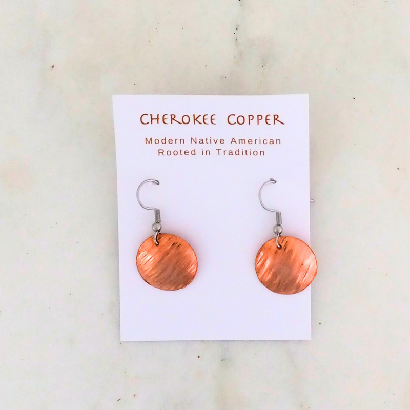 Hammered copper earrings store