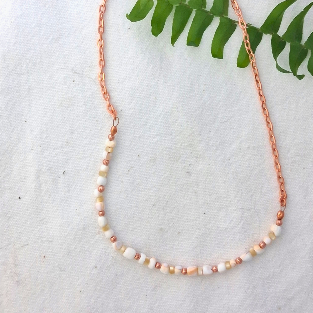 Conch and Copper Necklace - ONE OF A KIND