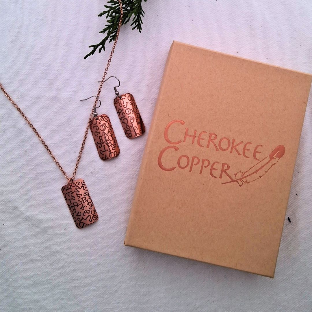 Sequoyah's Legacy Rectangle Jewelry Earrings and Necklace Set