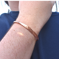 Joshua wearing Ross Copper Cuff 