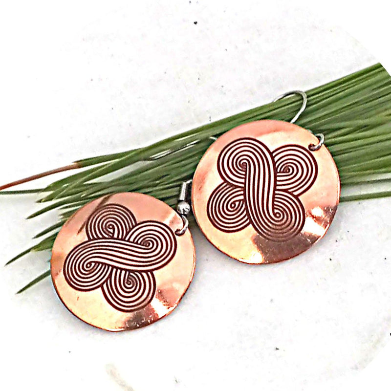 Four Directions Copper Earrings