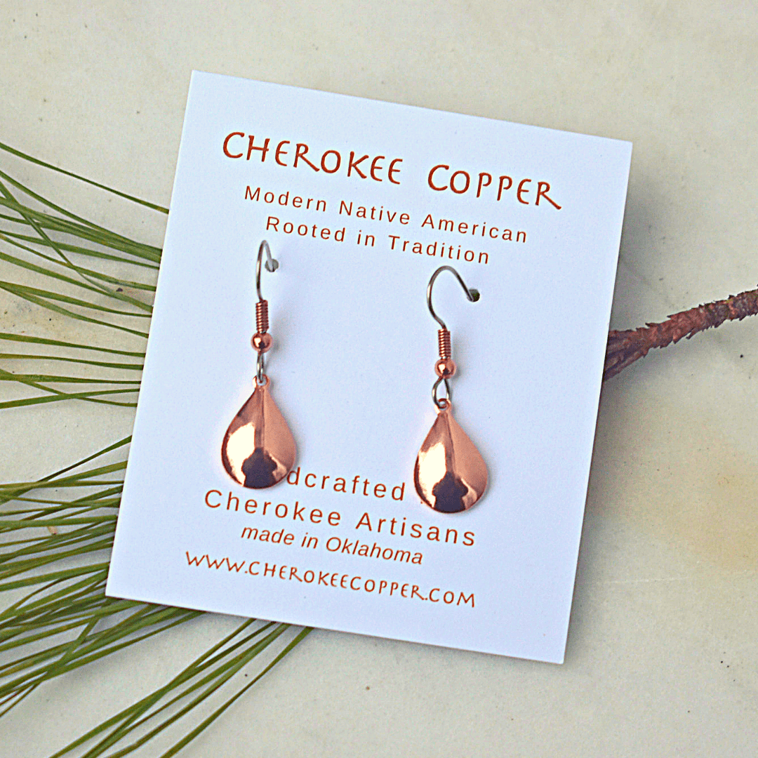 Copper drop deals earrings