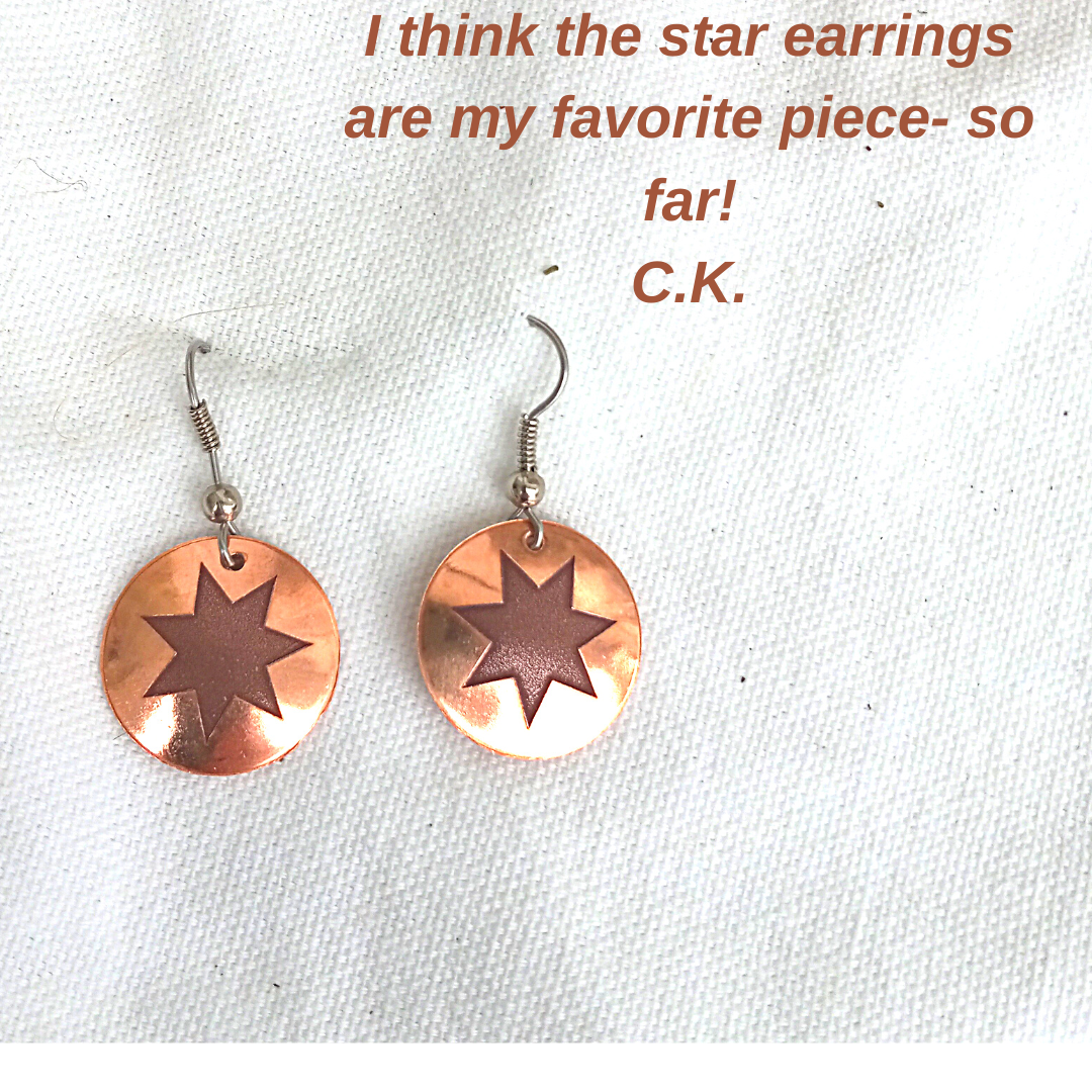 Cherokee Star Copper Earrings
