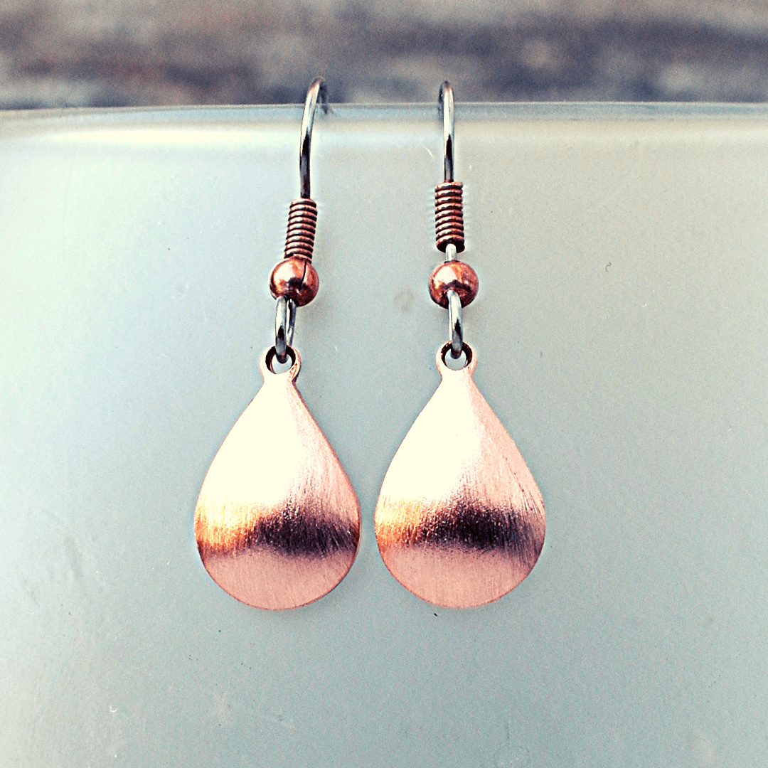 Copper drop earrings deals