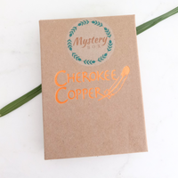 cherokee copper mystery box on white background