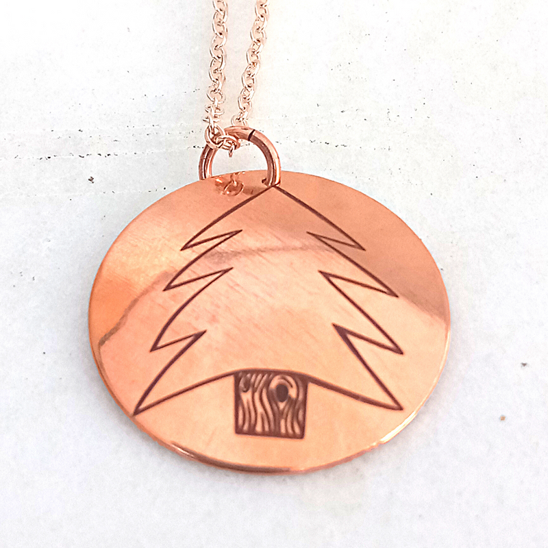 Pine Tree Pendant Necklace